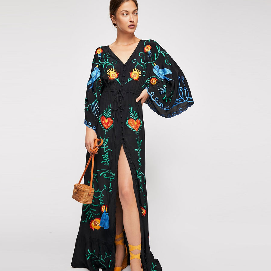 Talitha Floral Embroidered Maxi Dress