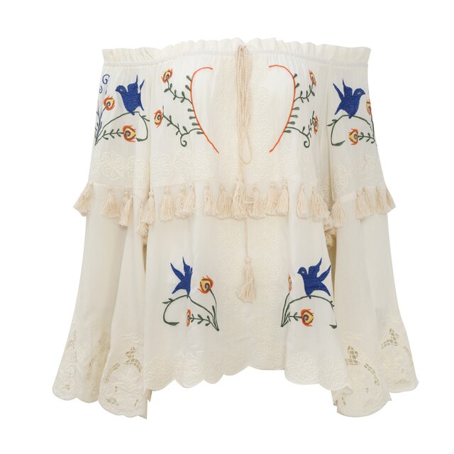Simone Off-The-Shoulder Embroidered Blouse